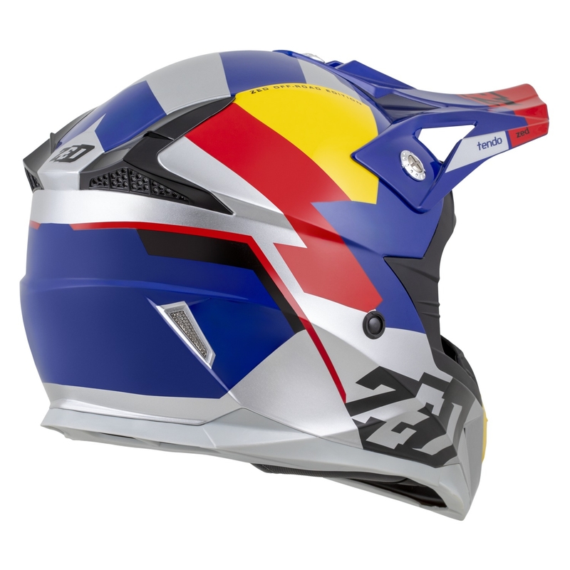 Motokros čelada ZED X1.9 Tendo pearl modra-rdeča-rumena-srebrna