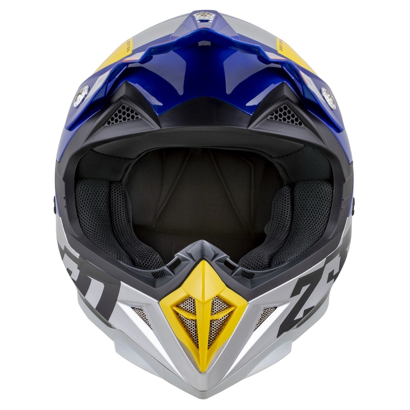 Otroška motokros čelada ZED X1.9D TENDO pearl modra-rdeča-rumena-srebrna
