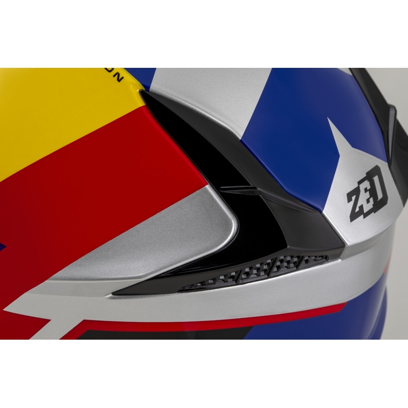Otroška motokros čelada ZED X1.9D TENDO pearl modra-rdeča-rumena-srebrna