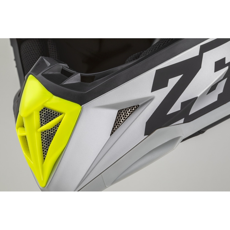 Otroška motokros čelada ZED X1.9D TENDO mat črna-temno siva-svetlo siva-fluo rumena