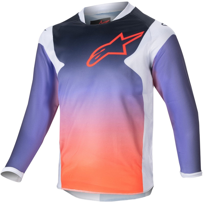 Alpinestars Racer Hoen otroška motokros majica svetlo siva-prelivno-črna