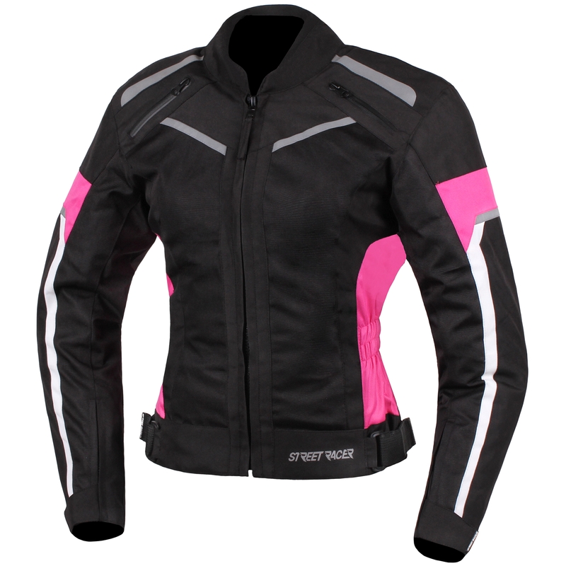 Ženske motoristične jakne Street Racer Betty Black, White and Pink razprodaja
