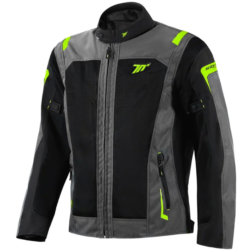 Motoristična jakna Seventy Degrees SD-JT66 Sahara črno-fluo rumena