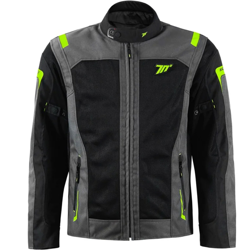 Motoristična jakna Seventy Degrees SD-JT66 Sahara črno-fluo rumena
