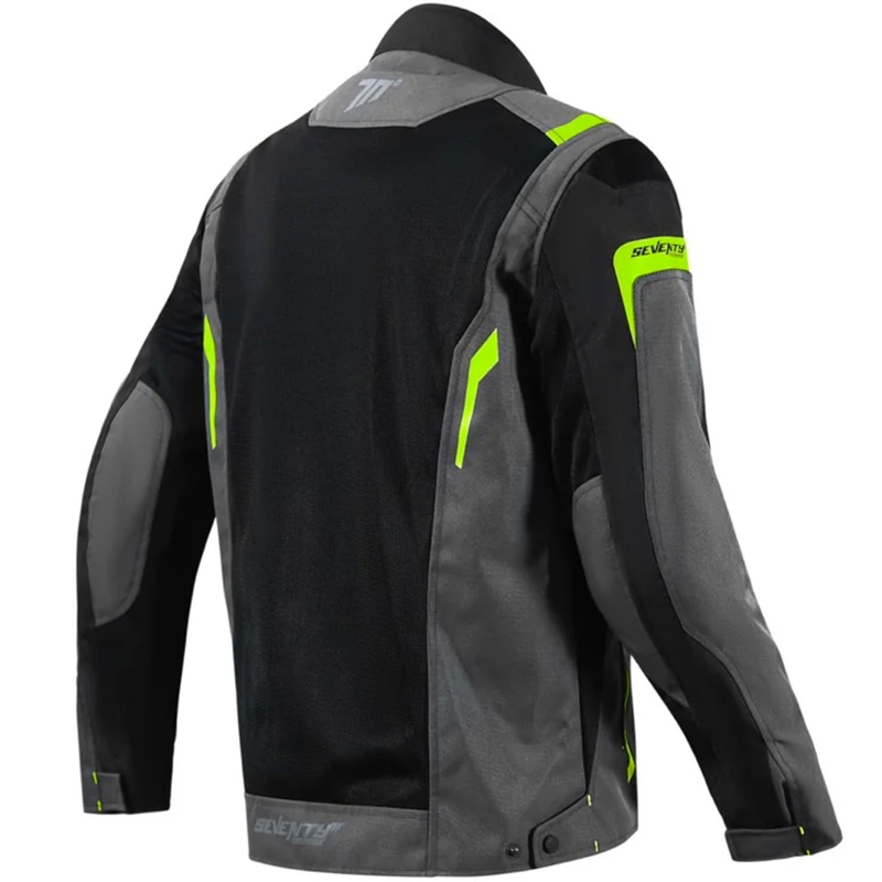 Motoristična jakna Seventy Degrees SD-JT66 Sahara črno-fluo rumena