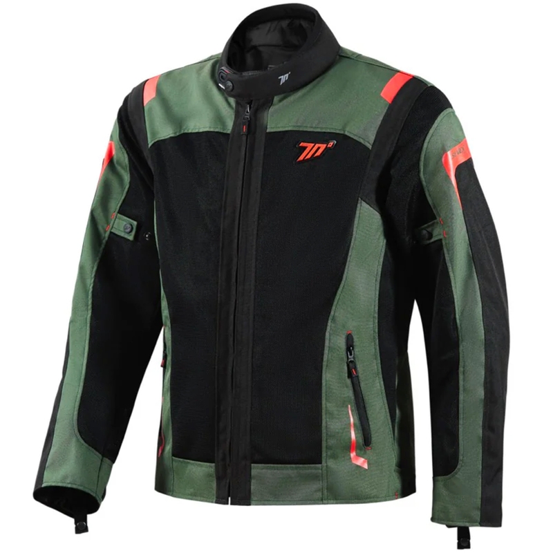 Seventy Degrees SD-JT66 Sahara kaki rdeča motoristična jakna