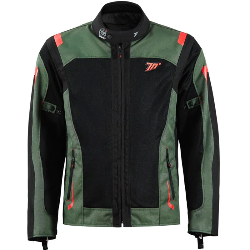 Seventy Degrees SD-JT66 Sahara kaki rdeča motoristična jakna