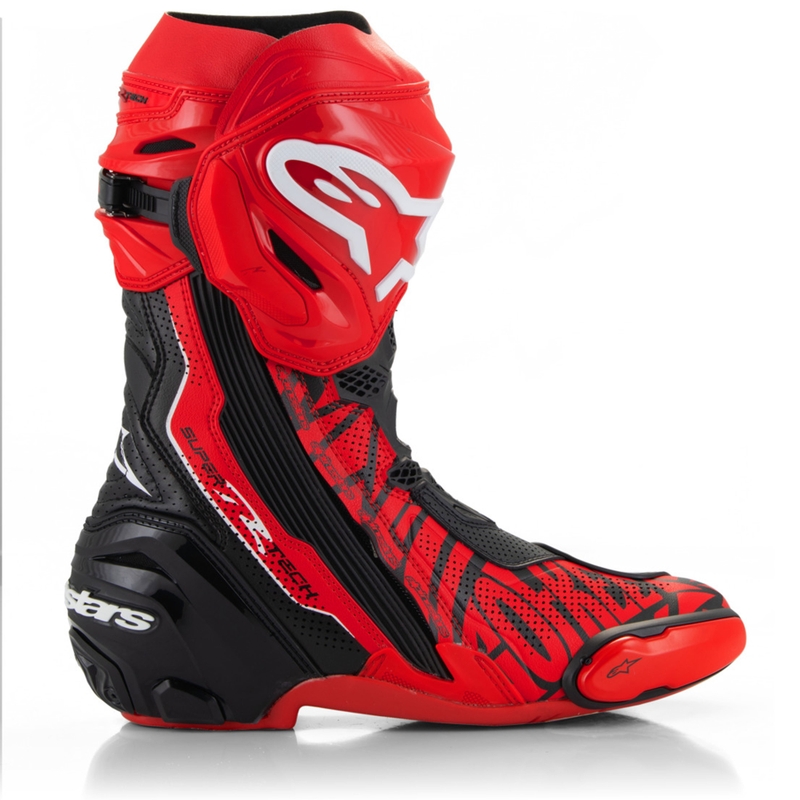 Motoristični škornji Alpinestars Supertech R Vented limited edition Francesco Bagnaia rdeče-črni