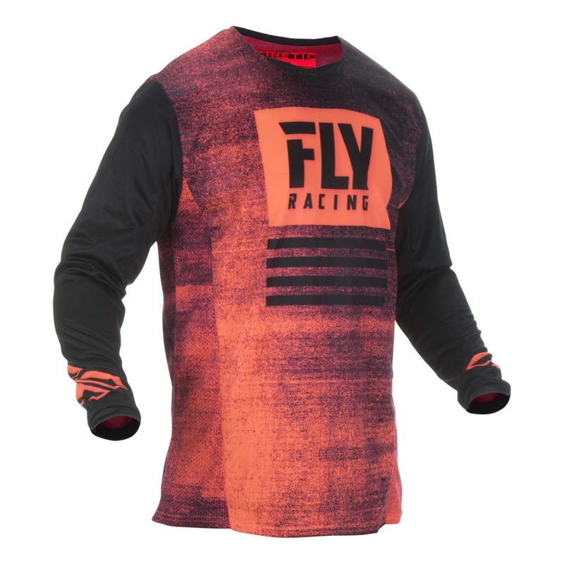 Motokros dres FLY Racing Kinetic NOIZ 2019 - ZDA black-fluo red razprodaja