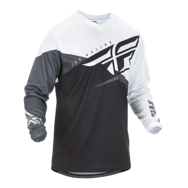 Motokros dres FLY Racing F-16 2019 - ZDA črno-bela-siva razprodaja