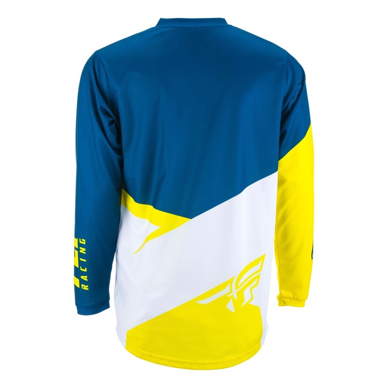 Motokros majica FLY Racing F-16 2019 - ZDA rumeno-belo-modra razprodaja