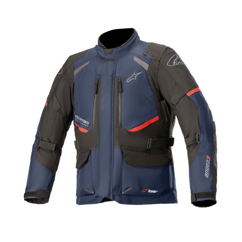 Motoristična jakna Alpinestars Andes Drystar temno modra-črno-rdeča