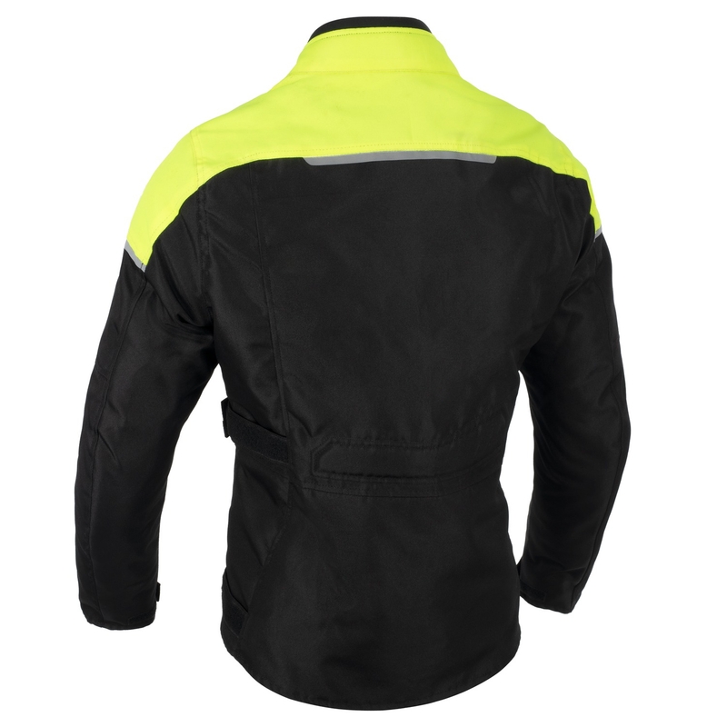 Ženska motoristična jakna Oxford Spartan Long WP črno-fluo rumena