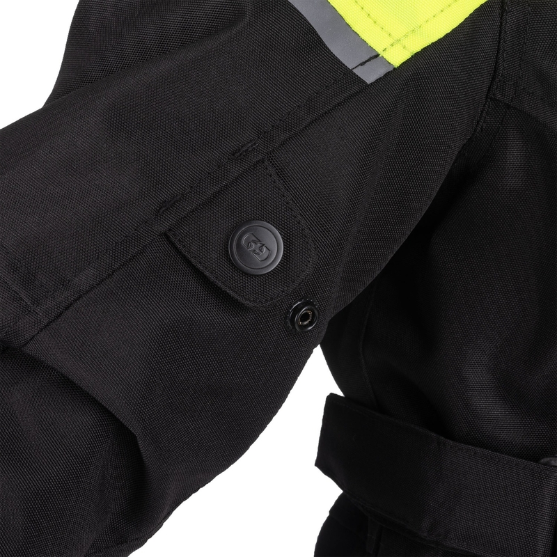 Ženska motoristična jakna Oxford Spartan Long WP črno-fluo rumena