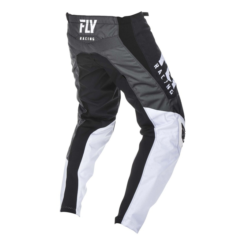 Motokros hlače FLY Racing F-16 2019 - ZDA črno-bela-siva razprodaja