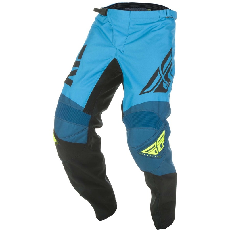 Motokros hlače FLY Racing F-16 2019 - ZDA blue-black-fluo yellow razprodaja