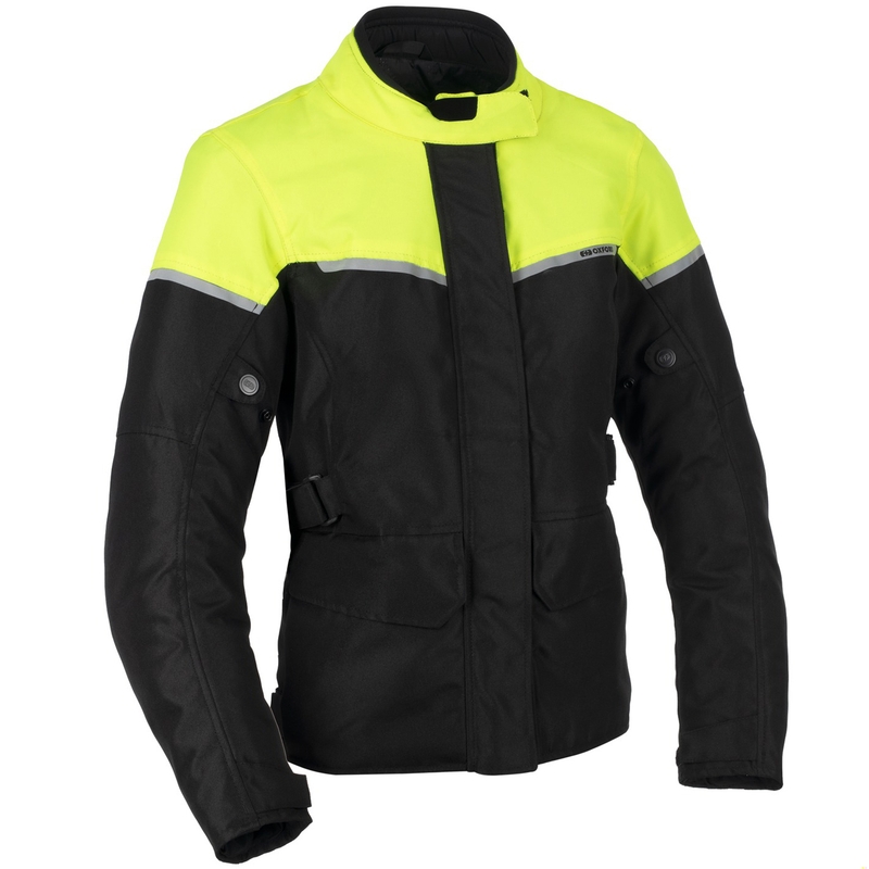Ženska motoristična jakna Oxford Spartan Long WP črno-fluo rumena