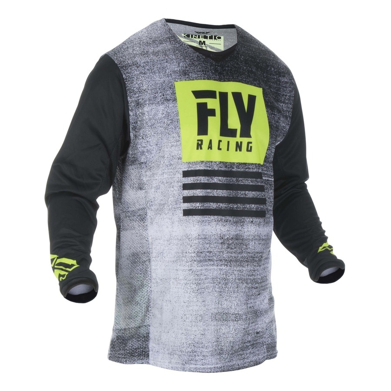 Motokros dres FLY Racing Kinetic NOIZ 2019 - ZDA black-fluo yellow razprodaja