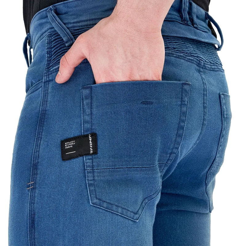 Modre motoristične kavbojke Shima Zenith