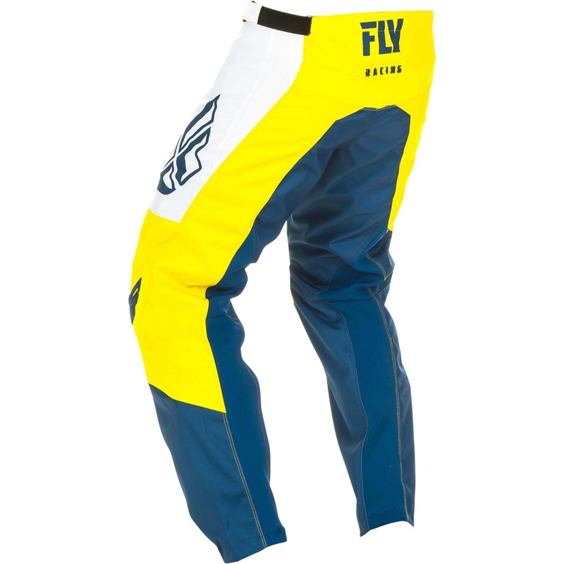 Motokros hlače FLY Racing F-16 2019 - ZDA rumeno-belo-modra razprodaja