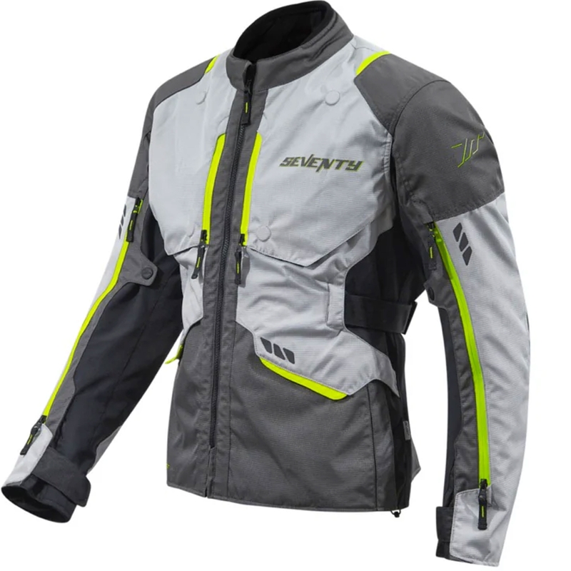 Seventy Degrees SD-JT67 Tanami motoristična jakna črno-siva-fluo rumena