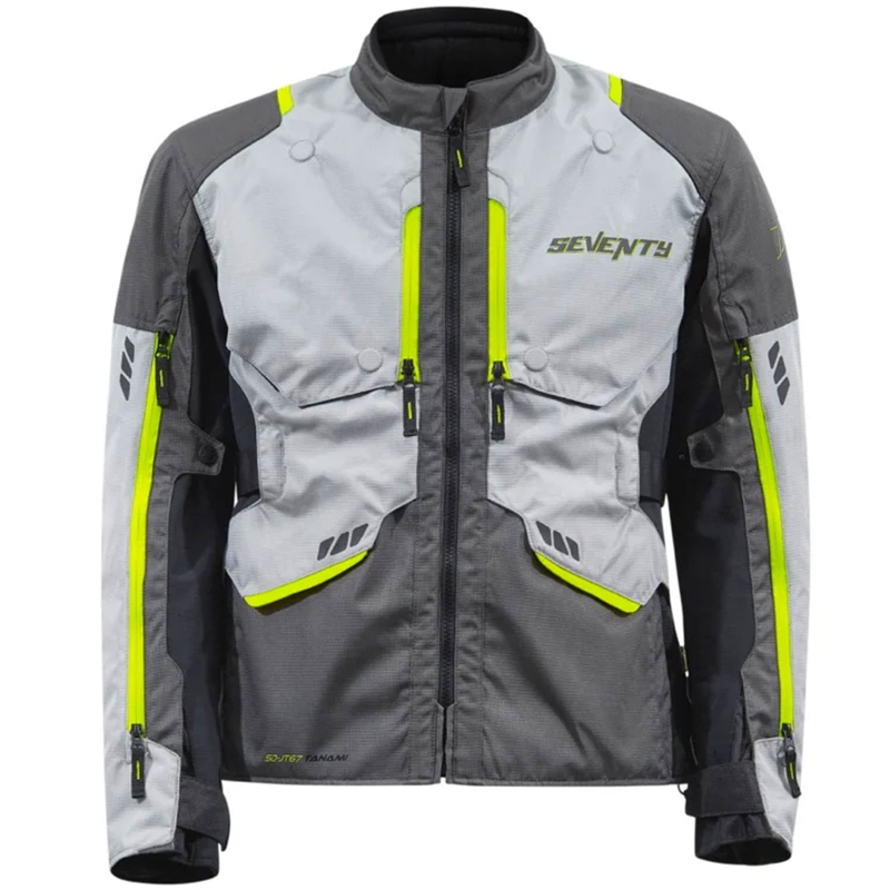 Seventy Degrees SD-JT67 Tanami motoristična jakna črno-siva-fluo rumena
