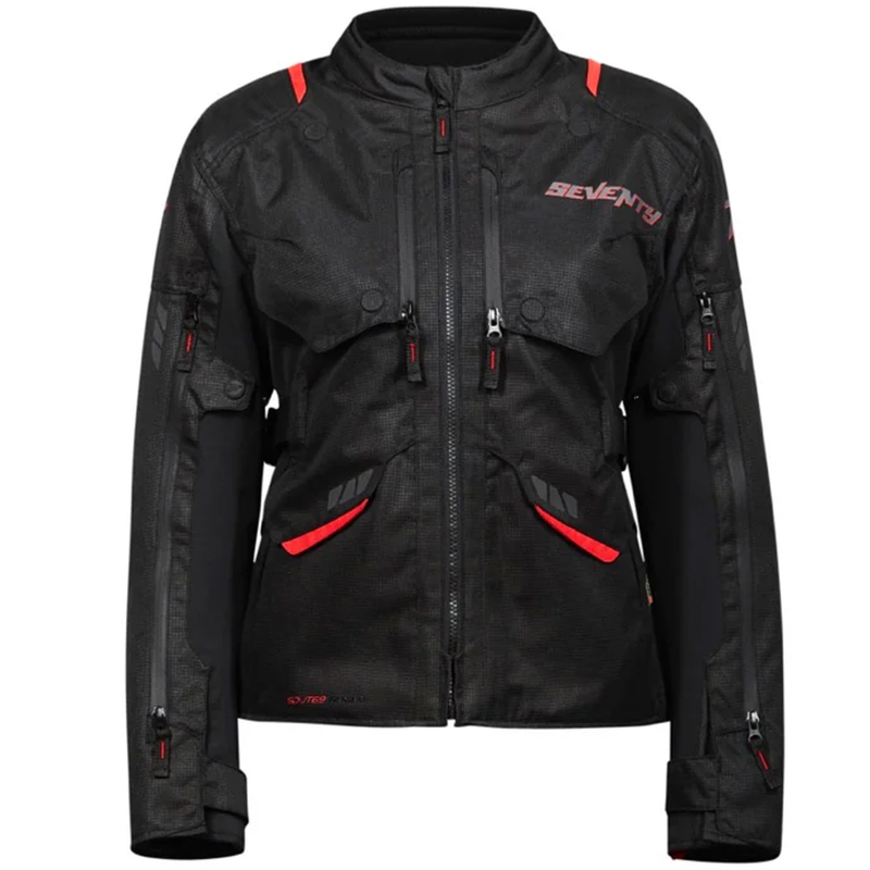 Ženska motoristična jakna Seventy Degrees SD-JT69 Tanami črno-rdeča