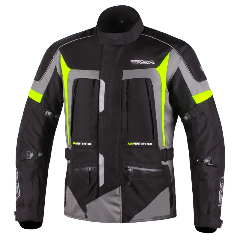 Motoristična jakna RSA Desert black-grey-fluo yellow razprodaja