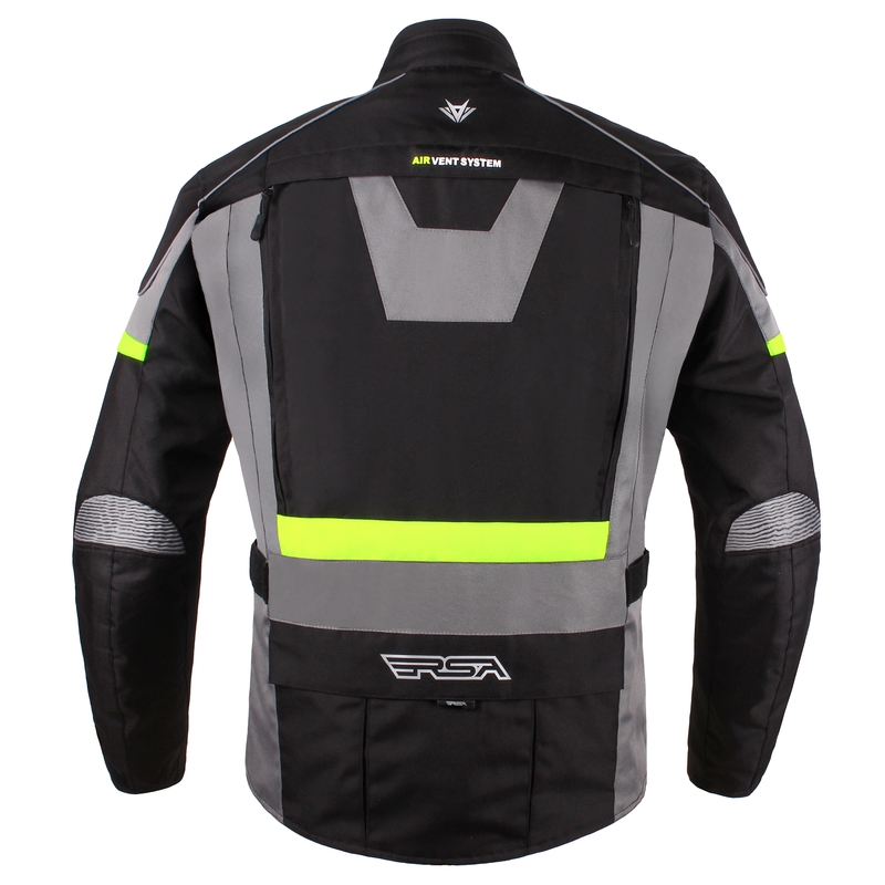 Motoristična jakna RSA Desert black-grey-fluo yellow razprodaja