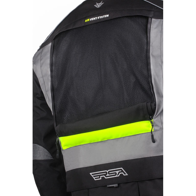 Motoristična jakna RSA Desert black-grey-fluo yellow razprodaja