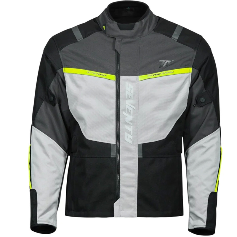 Seventy Degrees SD-JT83 Tonale motoristična jakna črno-siva-fluo rumena