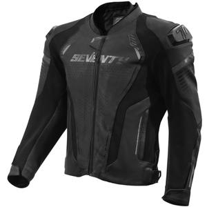 Črna usnjena motoristična jakna Seventy Degrees SD-JL24 Spoiler