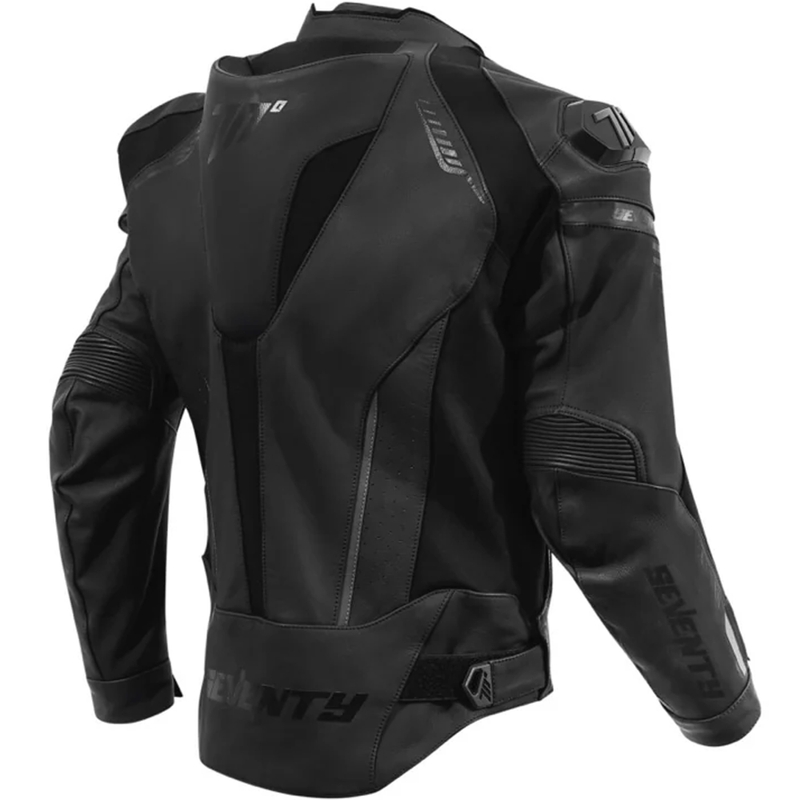 Črna usnjena motoristična jakna Seventy Degrees SD-JL24 Spoiler