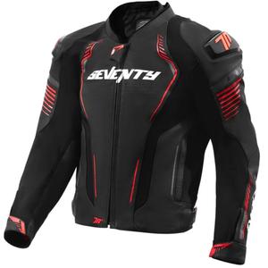 Seventy Degrees SD-JL24 Spoiler usnjena motoristična jakna črno-rdeča