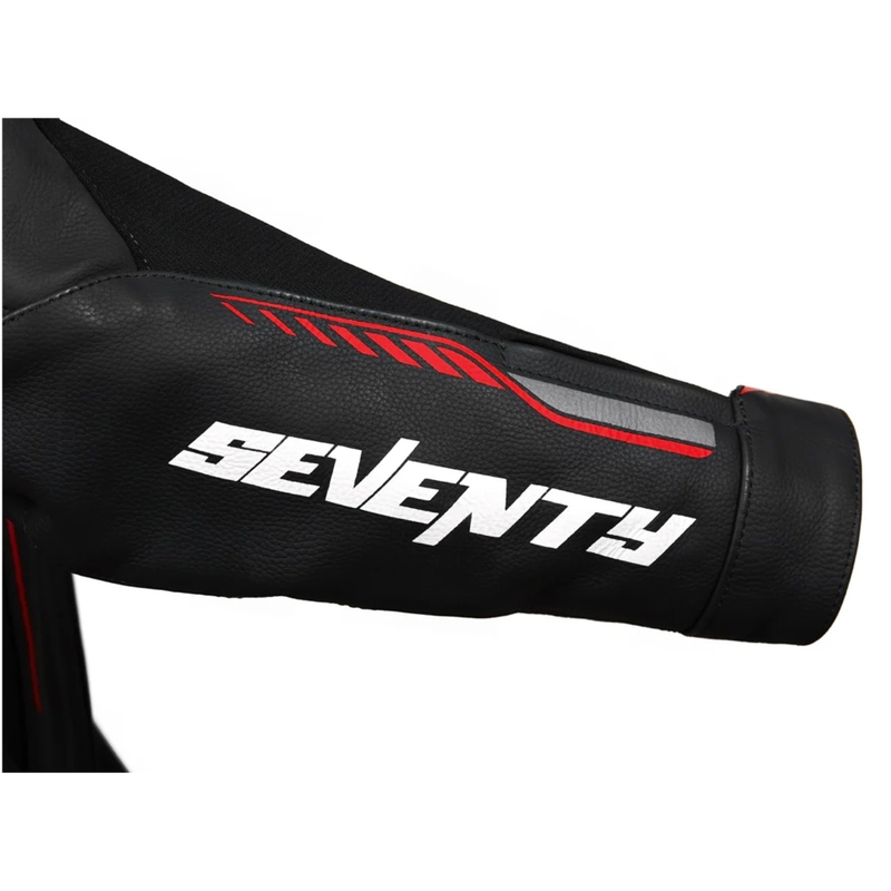 Seventy Degrees SD-JL24 Spoiler usnjena motoristična jakna črno-rdeča