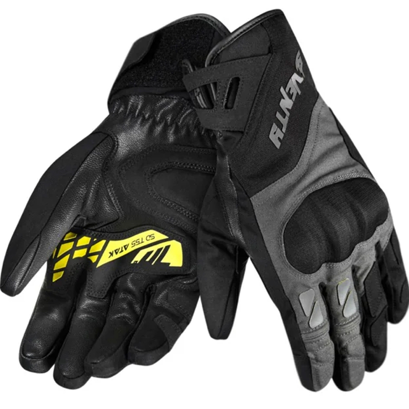 Motoristične rokavice Seventy Degrees SD-T55 Atak črno-fluo rumene