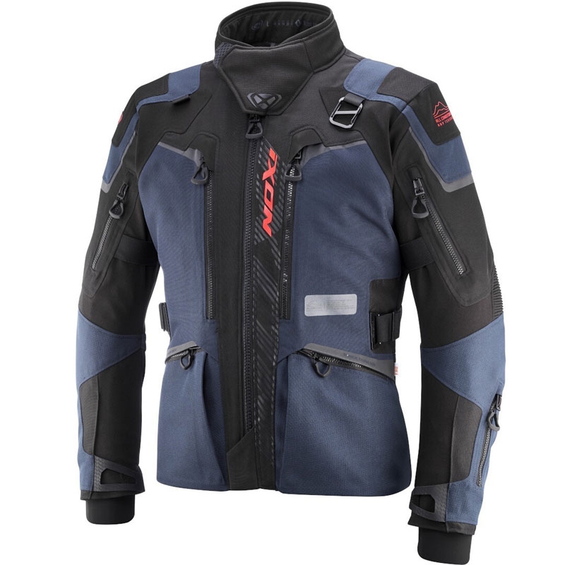 Motoristična jakna IXON Odin blue-black-fluo red