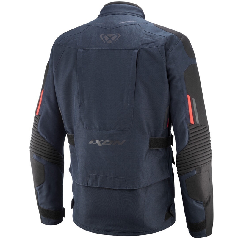 Motoristična jakna IXON Midgard modro-fluo rdeča