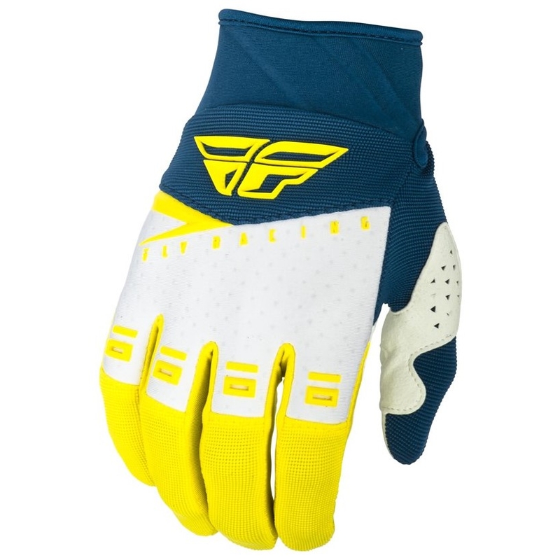 Motokros rokavice FLY Racing F-16 2019 - ZDA rumeno-belo-modra razprodaja