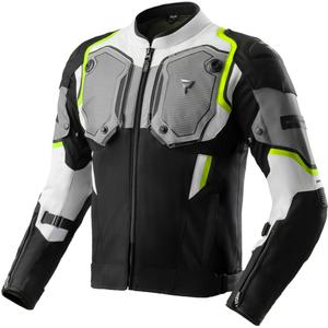Motoristična jakna Rebelhorn Borg II črno-sivo-fluo rumena