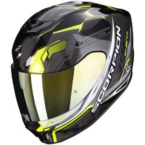 Integralna motoristična čelada Scorpion EXO-391 Haut črna-srebrna-neon rumena