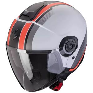 Odprta motoristična čelada Scorpion CORPION EXO-CITY II VEL mat sivo-rdeča