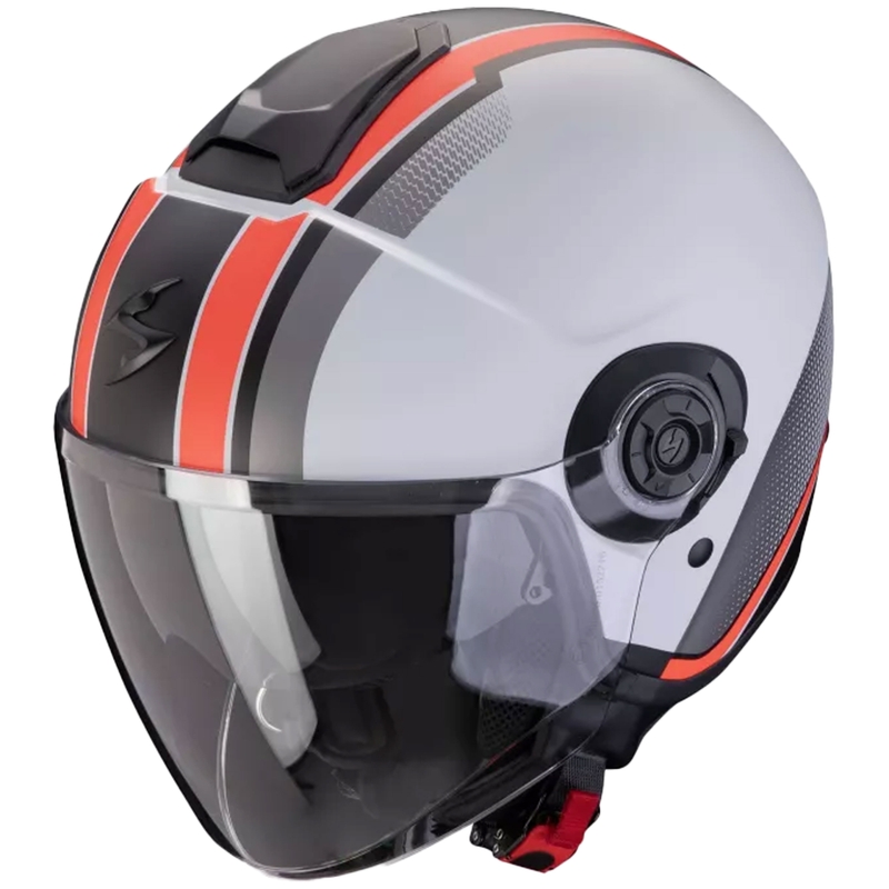 Odprta motoristična čelada Scorpion CORPION EXO-CITY II VEL mat sivo-rdeča
