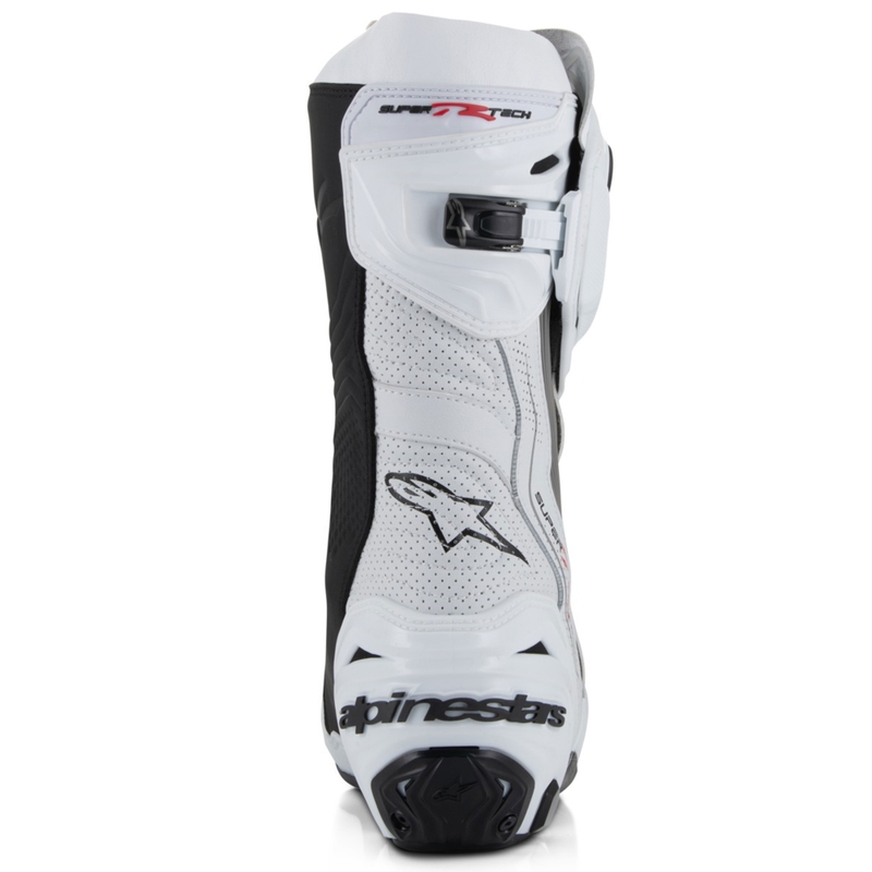 Moto škornji Alpinestars Supertech R Vented bela-svetlo siva-črna