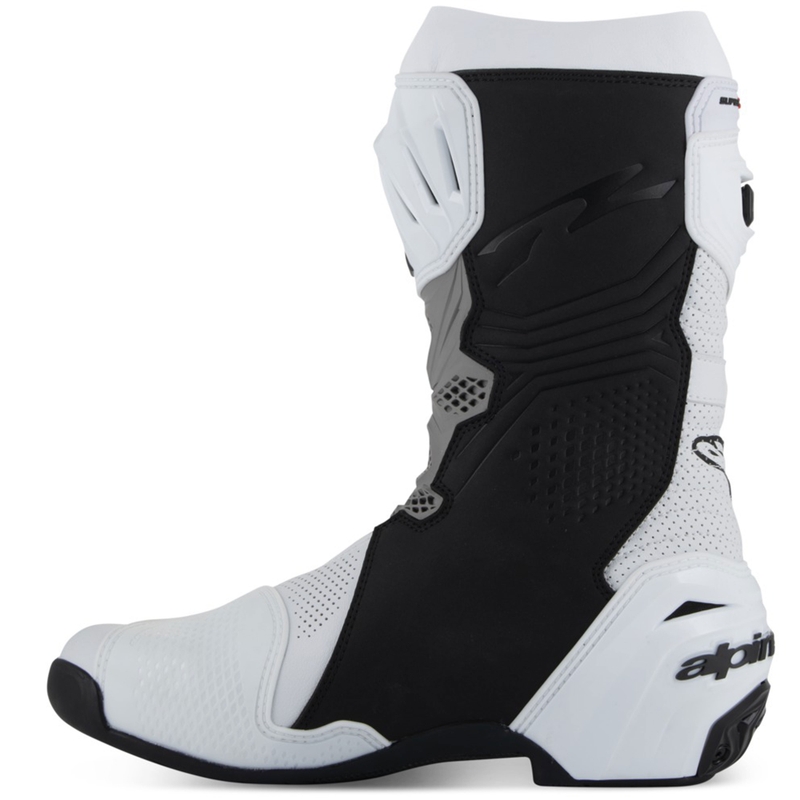Moto škornji Alpinestars Supertech R Vented bela-svetlo siva-črna