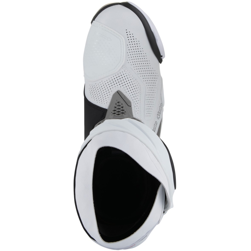 Moto škornji Alpinestars Supertech R Vented bela-svetlo siva-črna