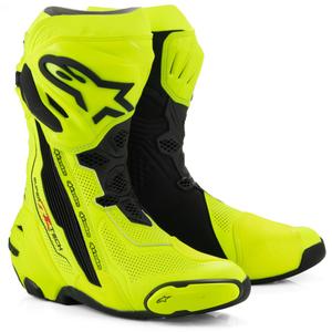 Alpinestars Supertech R Vented motoristični škornji fluo rumeno-črni