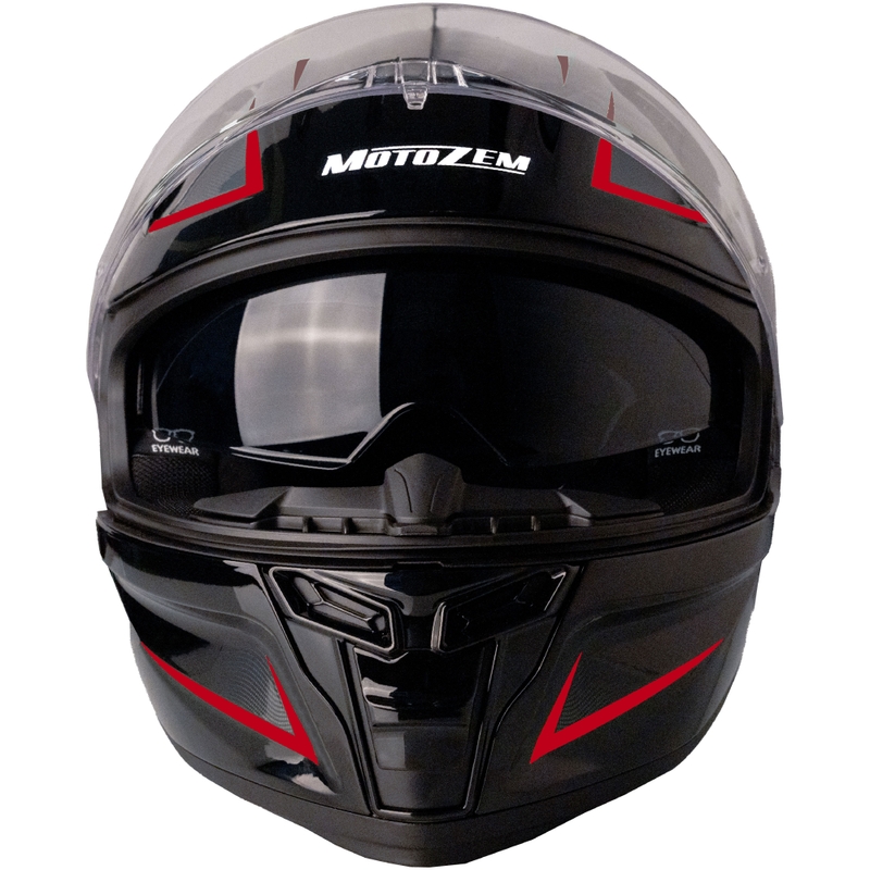 Motozem Guardian integralna motoristična čelada črno-rdeča - II. kakovost