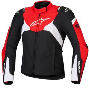Alpinestars Stella T-Jaws V4 Vodoodporna ženska motoristična jakna Honda Collection črno-rdeče-bela