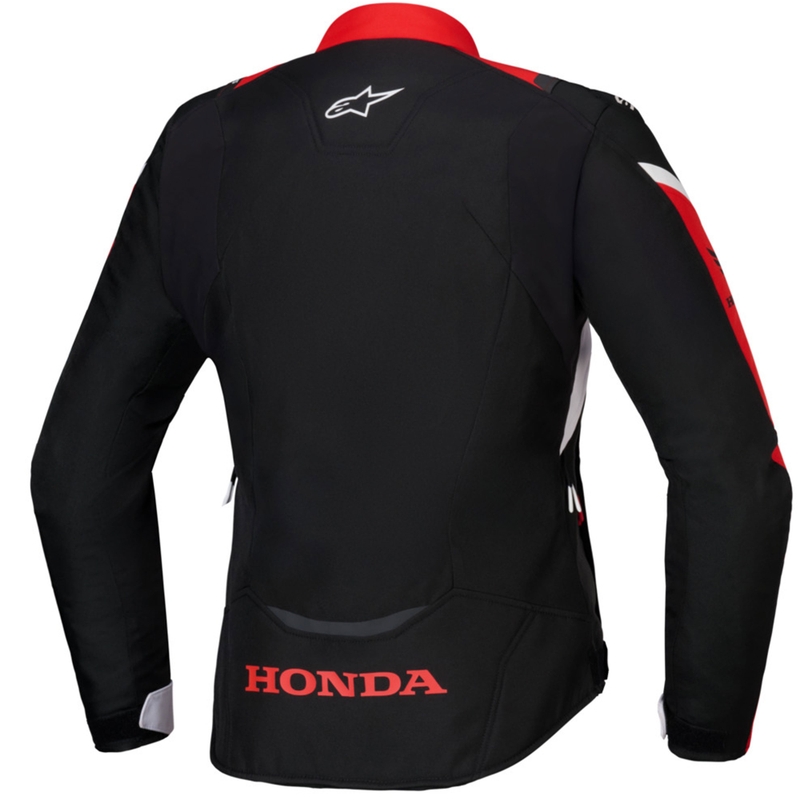 Alpinestars Stella T-Jaws V4 Vodoodporna ženska motoristična jakna Honda Collection črno-rdeče-bela